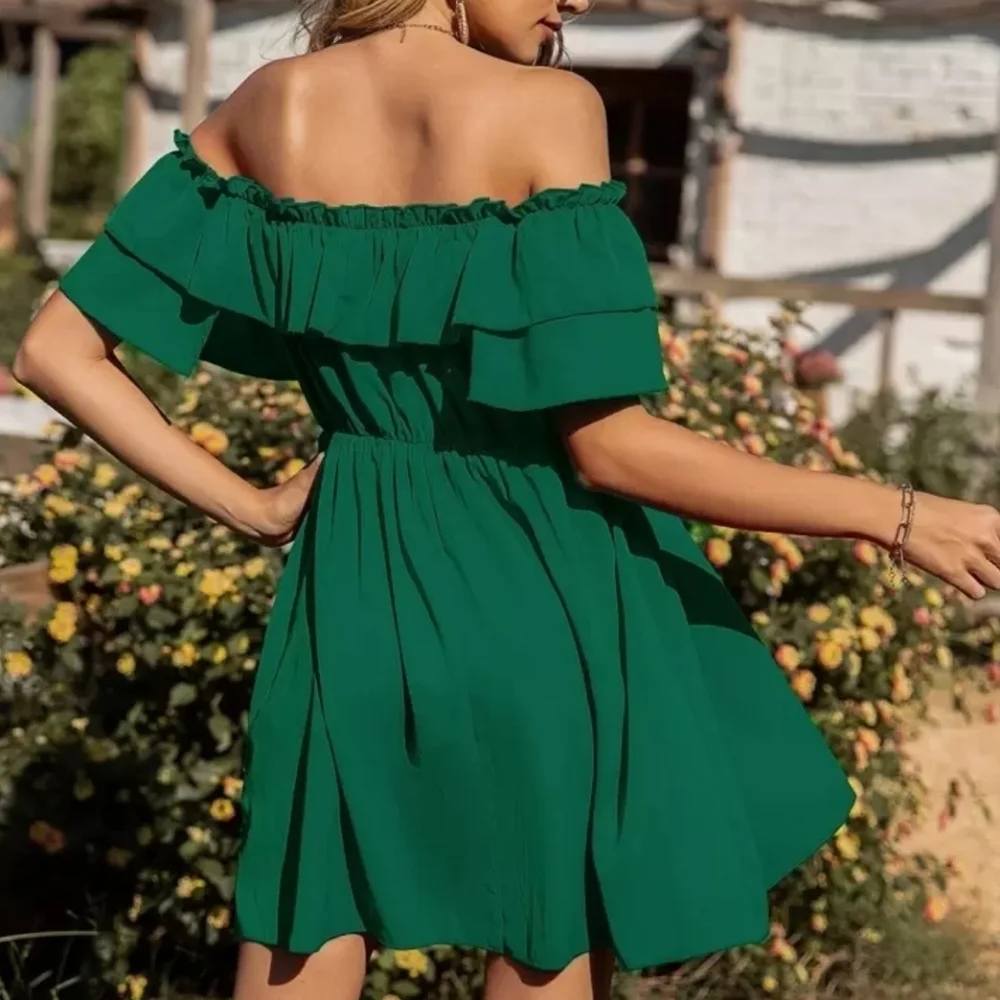 Shein Off The Shoulder Ruffle Dress - Picture 4 of 5